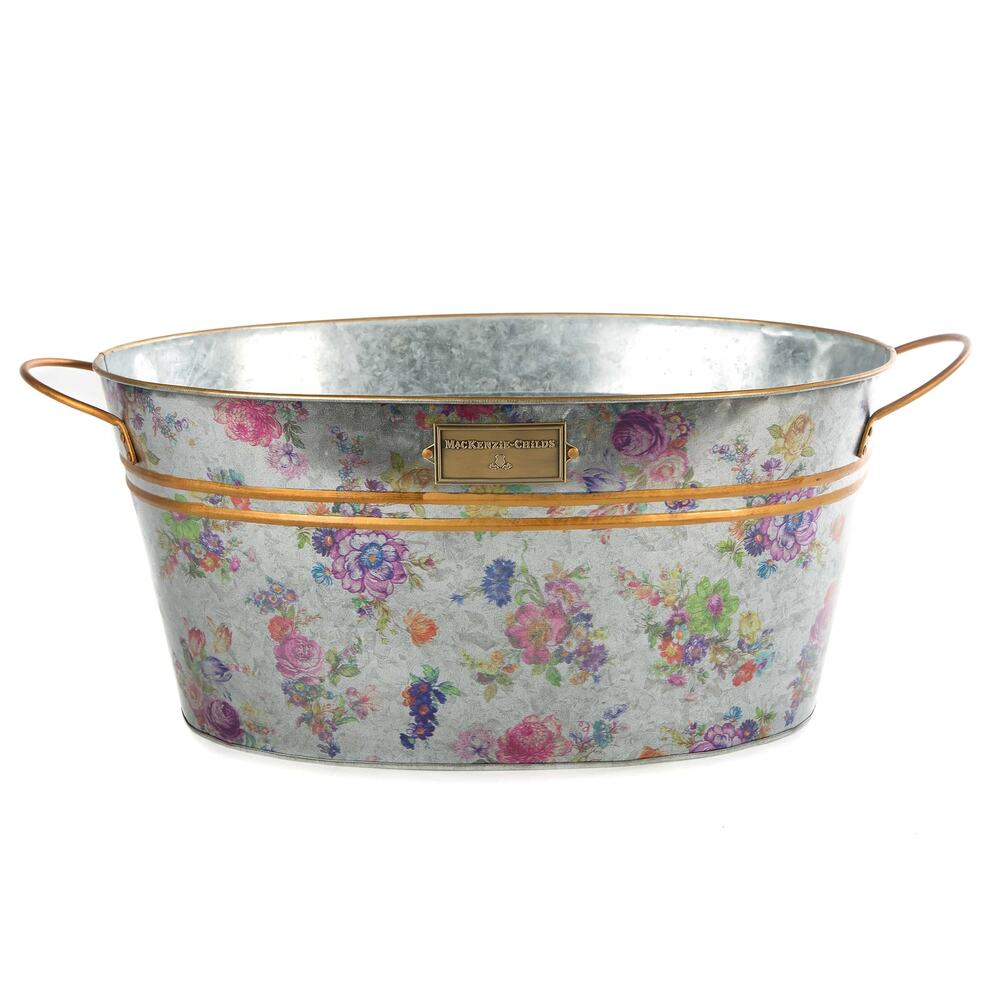 Brand New Mackenzie-Childs Flower Market Galvanized Beverage Bucket